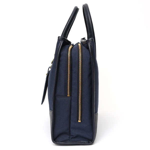  ビジネスバッグ メンズ ブリーフケース ブルー ネイビー 青色 ショルダー付き 大容量 大きめ 大きい 出張 軽量 本革 レザー 高級 fetia(フェティア)