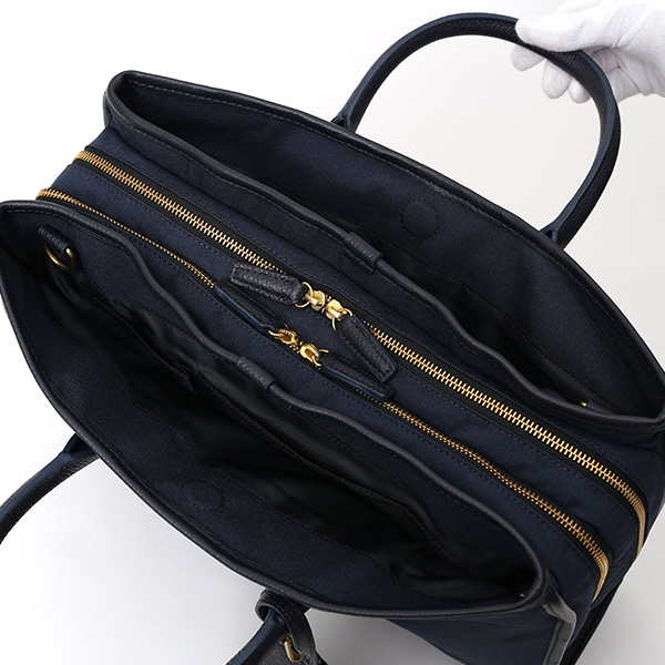  ビジネスバッグ メンズ ブリーフケース ブルー ネイビー 青色 ショルダー付き 大容量 大きめ 大きい 出張 軽量 本革 レザー 高級 fetia(フェティア)