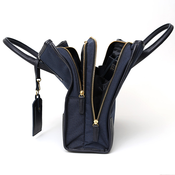  ビジネスバッグ メンズ ブリーフケース ブルー ネイビー 青色 ショルダー付き 大容量 大きめ 大きい 出張 軽量 本革 レザー 高級 fetia(フェティア)