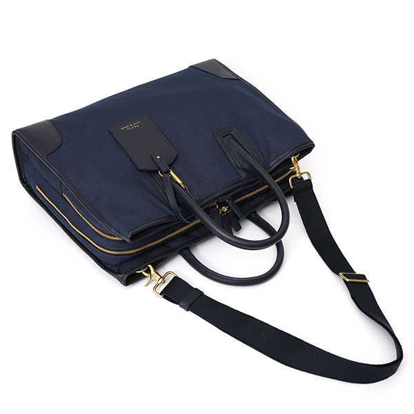  ビジネスバッグ メンズ ブリーフケース ブルー ネイビー 青色 ショルダー付き 大容量 大きめ 大きい 出張 軽量 本革 レザー 高級 fetia(フェティア)