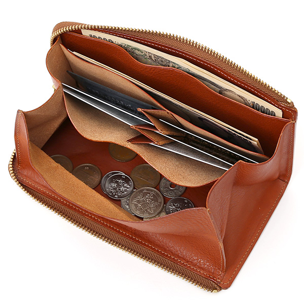  長財布 メンズ ラウンドファスナー 財布 本革 レザー ブラウン 茶 茶色 ブランド 小銭入れあり レディース fetia(フェティア) ヒオナシリーズ(Hiona Series)