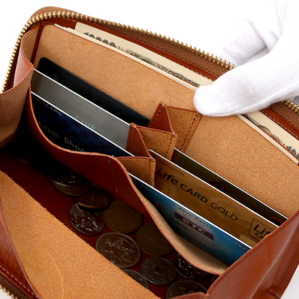  長財布 メンズ ラウンドファスナー 財布 本革 レザー ブラウン 茶 茶色 ブランド 小銭入れあり レディース fetia(フェティア) ヒオナシリーズ(Hiona Series)