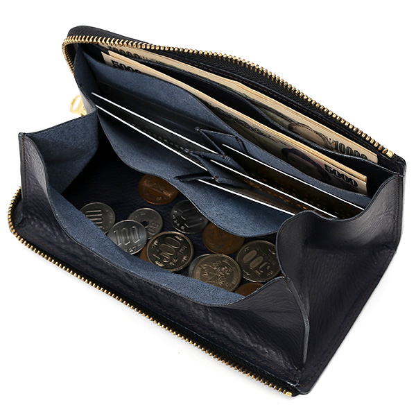  長財布 メンズ ラウンドファスナー 財布 本革 レザー ブルー ネイビー 青色 ブランド 小銭入れあり レディース fetia(フェティア) ヒオナシリーズ(Hiona Series)