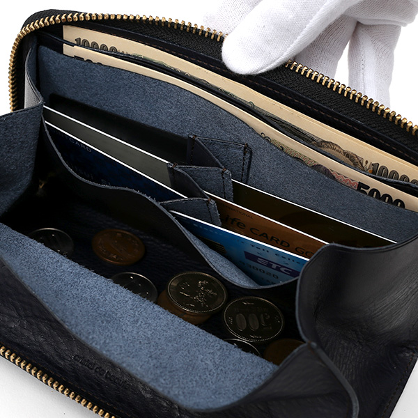  長財布 メンズ ラウンドファスナー 財布 本革 レザー ブルー ネイビー 青色 ブランド 小銭入れあり レディース fetia(フェティア) ヒオナシリーズ(Hiona Series)