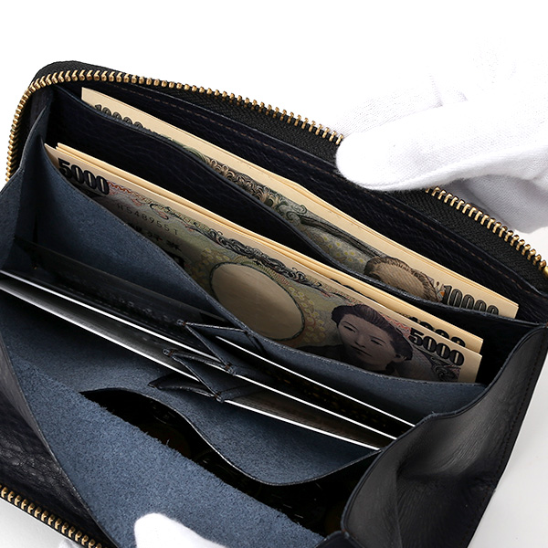  長財布 メンズ ラウンドファスナー 財布 本革 レザー ブルー ネイビー 青色 ブランド 小銭入れあり レディース fetia(フェティア) ヒオナシリーズ(Hiona Series)