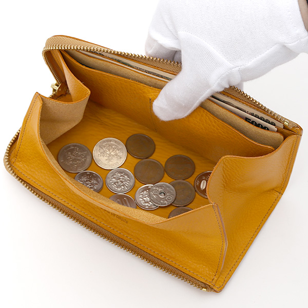  長財布 メンズ ラウンドファスナー 財布 本革 レザー イエロー 黄色 ブランド 小銭入れあり レディース fetia(フェティア) ヒオナシリーズ(Hiona Series)