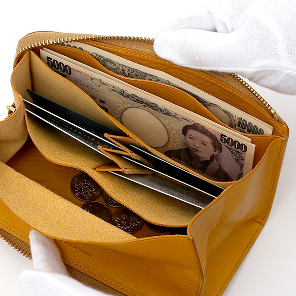  長財布 メンズ ラウンドファスナー 財布 本革 レザー イエロー 黄色 ブランド 小銭入れあり レディース fetia(フェティア) ヒオナシリーズ(Hiona Series)