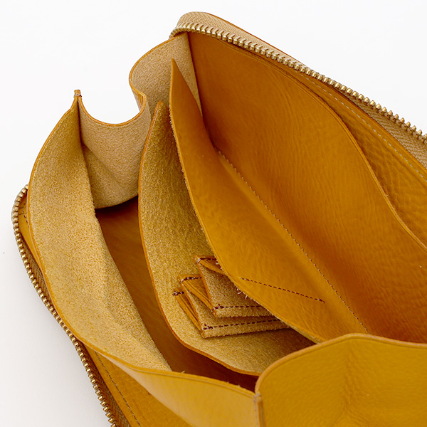  長財布 メンズ ラウンドファスナー 財布 本革 レザー イエロー 黄色 ブランド 小銭入れあり レディース fetia(フェティア) ヒオナシリーズ(Hiona Series)