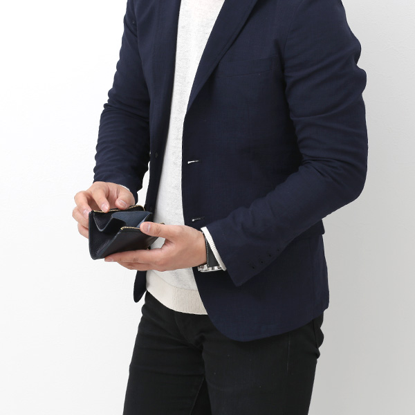  コインケース メンズ 小銭入れ ブルー ネイビー 青色 カード入れあり パスケース 本革 レザー ファスナー 財布 大容量 レディース 革 サイフ fetia(フェティア)