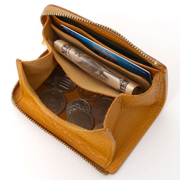 コインケース メンズ 小銭入れ イエロー 黄色 カード入れあり パスケース 本革 レザー ファスナー 財布 大容量 レディース 革 サイフ fetia(フェティア)