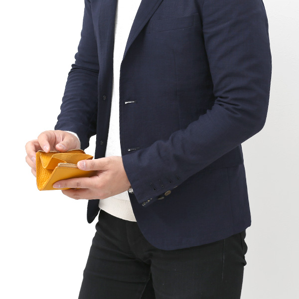 コインケース メンズ 小銭入れ イエロー 黄色 カード入れあり パスケース 本革 レザー ファスナー 財布 大容量 レディース 革 サイフ fetia(フェティア)