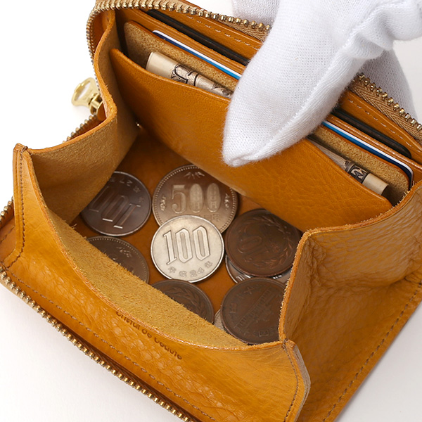 コインケース メンズ 小銭入れ イエロー 黄色 カード入れあり パスケース 本革 レザー ファスナー 財布 大容量 レディース 革 サイフ fetia(フェティア)