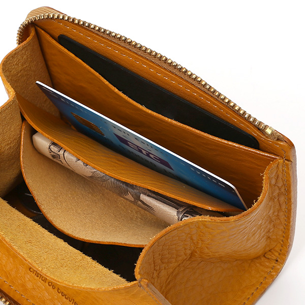 コインケース メンズ 小銭入れ イエロー 黄色 カード入れあり パスケース 本革 レザー ファスナー 財布 大容量 レディース 革 サイフ fetia(フェティア)