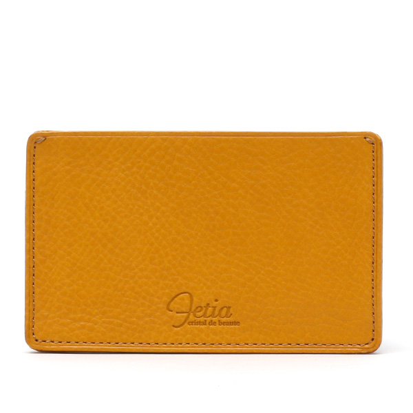 fetia(フェティア) ヒオナシリーズ レザー カードケース パスケース イエロー