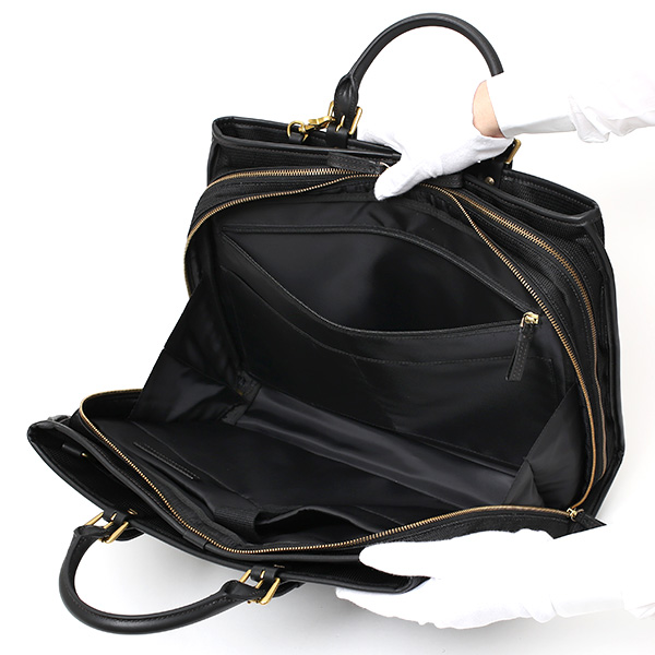  ブリーフケース メンズ 本革 ブランド ブラック 黒 黒色 ビジネスバッグ レディース ショルダー付き 軽量 A4 上品 シンプル 上質 ナイロン 出張 高級 レザー カバン ドレス 鞄 撥水性あり fetia(フェティア) ティアレシリーズ(Tiare Series)