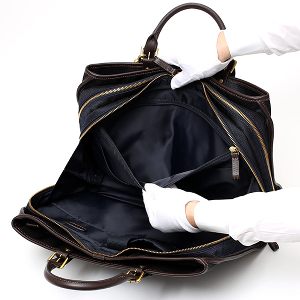  ブリーフケース メンズ 本革 ブランド ブルー ネイビー 青色 ビジネスバッグ レディース ショルダー付き 軽量 A4 上品 シンプル 上質 ナイロン 出張 高級 レザー カバン ドレス 鞄 撥水性あり fetia(フェティア) ティアレシリーズ(Tiare Series)