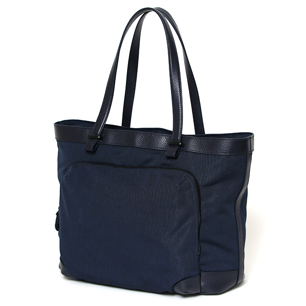  トートバッグ メンズ ファスナー付き ビジネスバッグ A4 通勤 通学 肩がけ 本革 鞄 おしゃれ ブルー ネイビー 青色 レディース ビジネストート 軽量 ナイロン レザー ペットボトル収納 トート ブランド fetia(フェティア)