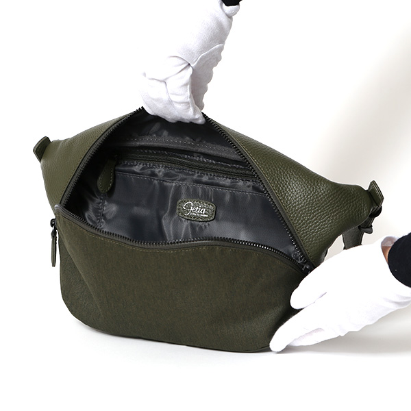 ボディバッグ メンズ ウエストバッグ ウエストポーチ 肩掛け ショルダー レディース 軽い バッグ グリーン 緑色 ブランド おしゃれ シンプル カバン ナイロン 本革 レザー カジュアル キレカジ fetia(フェティア)