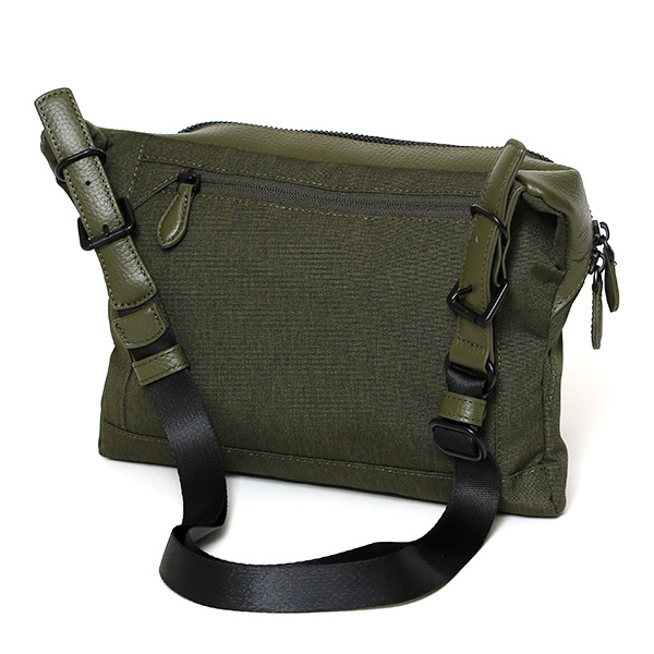 サコッシュ メンズ レディース ミニ 薄マチ ナイロン ブランド ショルダーバッグ メッセンジャーバッグ グリーン 緑色 レザー 革 コンビ 軽量 軽い コンパクト かばん ユニセックス 人気 鞄 fetia(フェティア)