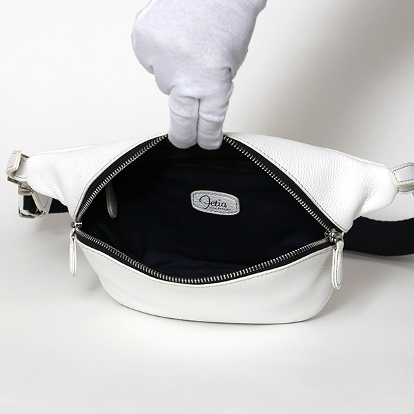 ボディバッグ メンズ ブランド レザー ワンショルダーバッグ レディース 本革 ウエストバッグ ホワイト 白色 誕生日 プレゼント 鞄 男女兼用 上品 高級 シュリンクレザー シンプル 送料無料 fetia(フェティア)