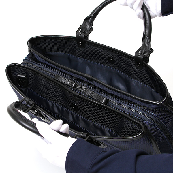  【fetia】 ビジネスバッグ メンズ ブリーフケース ショルダー 本革 ブランド ブルー ネイビー 青色 レディース 軽量 A4 30代 40代 50代 シンプル ナイロン 高級 レザー 仕事 鞄 撥水性あり フェティア ティアレシリーズ Tiare Series F23-301