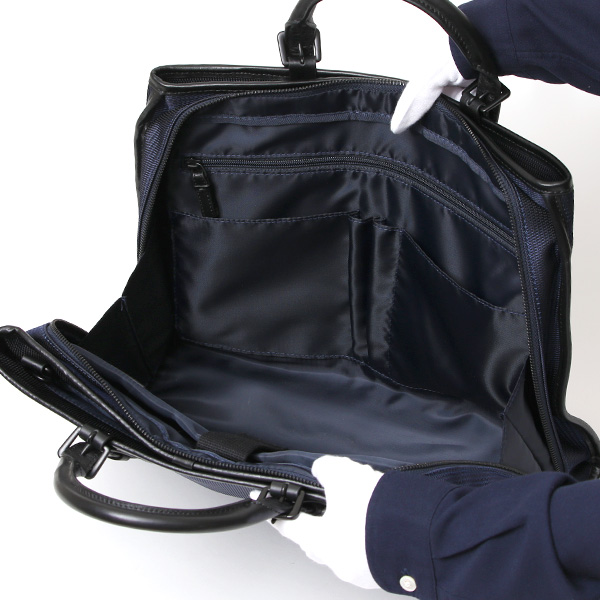  【fetia】 ビジネスバッグ メンズ ブリーフケース ショルダー 本革 ブランド ブルー ネイビー 青色 レディース 軽量 A4 30代 40代 50代 シンプル ナイロン 高級 レザー 仕事 鞄 撥水性あり フェティア ティアレシリーズ Tiare Series F23-301