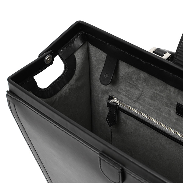 ダレスバッグ 日本製 手縫い 本革 ブラック 黒 黒色 メンズ レザー ビジネスバッグ ブリーフケース 鞄 カバン ドクターバッグ 口枠 高級 牛革 フルタンニン鞣し 通勤 おしゃれ ファイブウッズ(FIVE WOODS) #39282