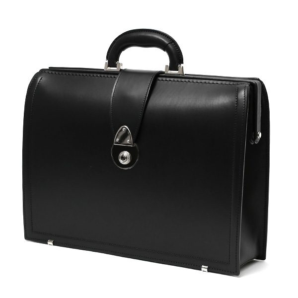 ダレスバッグ 日本製 手縫い 本革 ブラック 黒 黒色 メンズ レザー ビジネスバッグ ブリーフケース 鞄 カバン ドクターバッグ 口枠 高級 牛革 フルタンニン鞣し 通勤 おしゃれ ファイブウッズ(FIVE WOODS) #39282