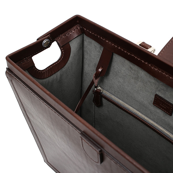 ダレスバッグ 日本製 手縫い 本革 ダークブラウン ブラウン 茶 茶色 メンズ レザー ビジネスバッグ ブリーフケース 鞄 カバン ドクターバッグ 口枠 高級 牛革 フルタンニン鞣し 通勤 おしゃれ ファイブウッズ(FIVE WOODS) #39282
