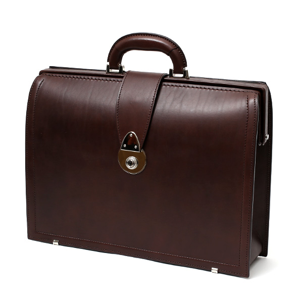 ダレスバッグ 日本製 手縫い 本革 ダークブラウン ブラウン 茶 茶色 メンズ レザー ビジネスバッグ ブリーフケース 鞄 カバン ドクターバッグ 口枠 高級 牛革 フルタンニン鞣し 通勤 おしゃれ ファイブウッズ(FIVE WOODS) #39282