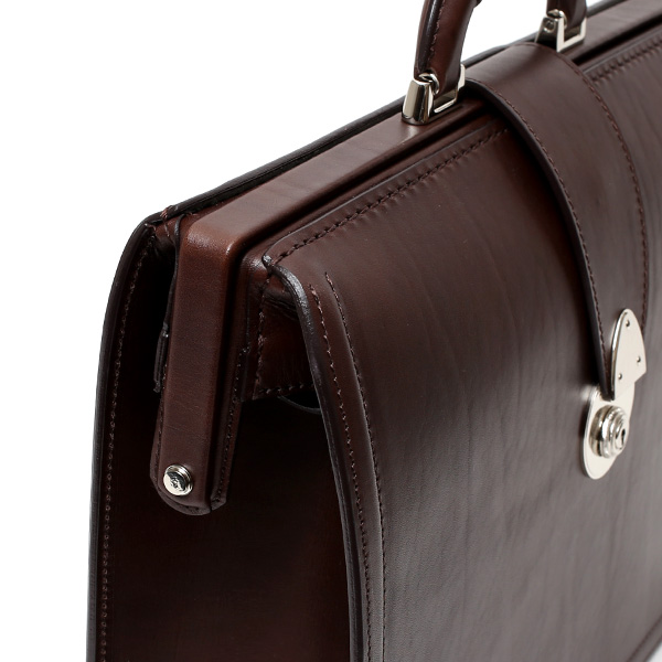 ダレスバッグ 日本製 手縫い 本革 ダークブラウン ブラウン 茶 茶色 メンズ レザー ビジネスバッグ ブリーフケース 鞄 カバン ドクターバッグ 口枠 高級 牛革 フルタンニン鞣し 通勤 おしゃれ ファイブウッズ(FIVE WOODS) #39282