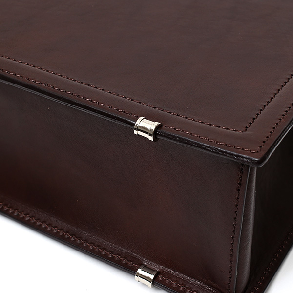 ダレスバッグ 日本製 手縫い 本革 ダークブラウン ブラウン 茶 茶色 メンズ レザー ビジネスバッグ ブリーフケース 鞄 カバン ドクターバッグ 口枠 高級 牛革 フルタンニン鞣し 通勤 おしゃれ ファイブウッズ(FIVE WOODS) #39282