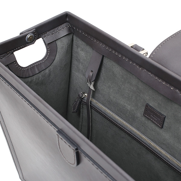  ダレスバッグ 日本製 手縫い 本革 グレー グレイ 灰色 メンズ レザー ビジネスバッグ ブリーフケース 鞄 カバン ドクターバッグ 口枠 高級 牛革 フルタンニン鞣し 通勤 おしゃれ ファイブウッズ(FIVE WOODS) #39282