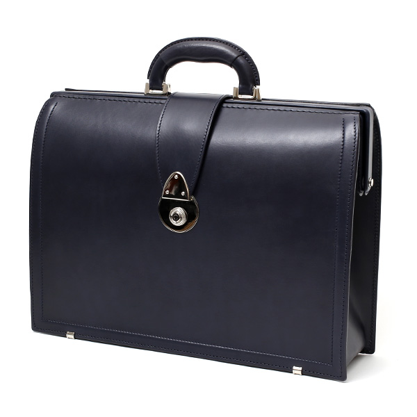  ダレスバッグ 日本製 手縫い 本革 ブルー ネイビー 青色 メンズ レザー ビジネスバッグ ブリーフケース 鞄 カバン ドクターバッグ 口枠 高級 牛革 フルタンニン鞣し 通勤 おしゃれ ファイブウッズ(FIVE WOODS) #39282