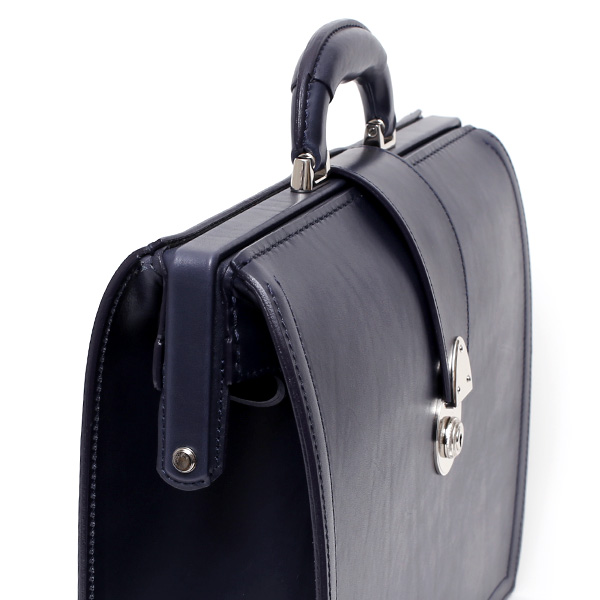  ダレスバッグ 日本製 手縫い 本革 ブルー ネイビー 青色 メンズ レザー ビジネスバッグ ブリーフケース 鞄 カバン ドクターバッグ 口枠 高級 牛革 フルタンニン鞣し 通勤 おしゃれ ファイブウッズ(FIVE WOODS) #39282