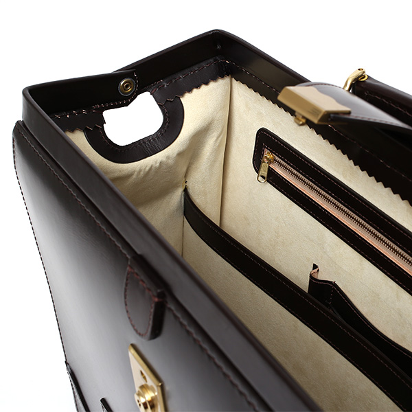 ファイブウッズ(FIVE WOODS) ダレスバッグ 日本製 手縫い 本革 ダークブラウン ブラウン 茶 茶色 メンズ レザー ビジネスバッグ ブリーフケース 鞄 カバン ドクターバッグ 口枠 高級 牛革 フルタンニン鞣し 通勤 おしゃれ #39128