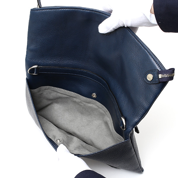  クラッチバッグ メンズ 本革 日本製 ブランド ブルー ネイビー 青色 小さめ セカンドバッグ ミニ ショルダーバッグ 肩掛け 鞄 カバン 高級 30代 2way ファイブウッズ(FIVE WOODS) HORIZON(ホライズン) #39241