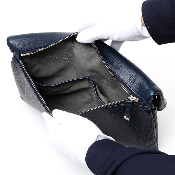  クラッチバッグ メンズ 本革 日本製 ブランド ブルー ネイビー 青色 小さめ セカンドバッグ ミニ ショルダーバッグ 肩掛け 鞄 カバン 高級 30代 2way ファイブウッズ(FIVE WOODS) HORIZON(ホライズン) #39241