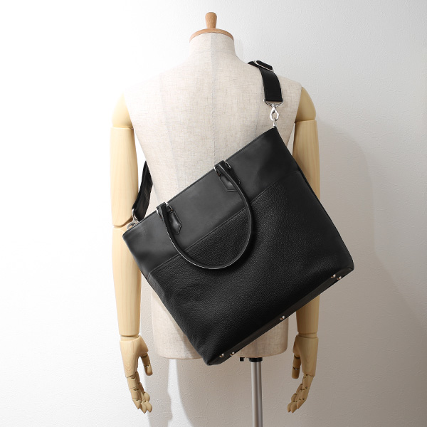 トートバッグ メンズ 本革 日本製 ブラック 黒 黒色 ビジネスバッグ ショルダーベルト付き 肩掛け 大容量 大きい 無地 鞄 カバン 通勤 通学 オシャレ ファイブウッズ(FIVE WOODS) HORIZON(ホライズン) #39242