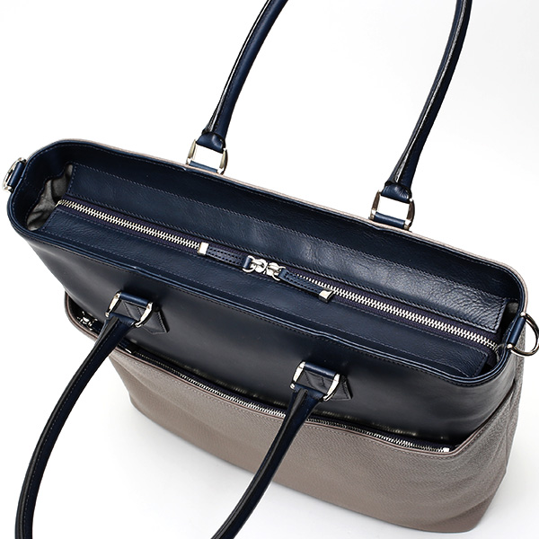 トートバッグ メンズ 本革 日本製 グレー グレイ 灰色 ビジネスバッグ ショルダーベルト付き 肩掛け 大容量 大きい 無地 鞄 カバン 通勤 通学 オシャレ ファイブウッズ(FIVE WOODS) HORIZON(ホライズン) #39242