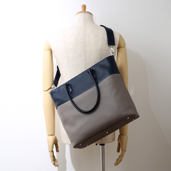 トートバッグ メンズ 本革 日本製 グレー グレイ 灰色 ビジネスバッグ ショルダーベルト付き 肩掛け 大容量 大きい 無地 鞄 カバン 通勤 通学 オシャレ ファイブウッズ(FIVE WOODS) HORIZON(ホライズン) #39242