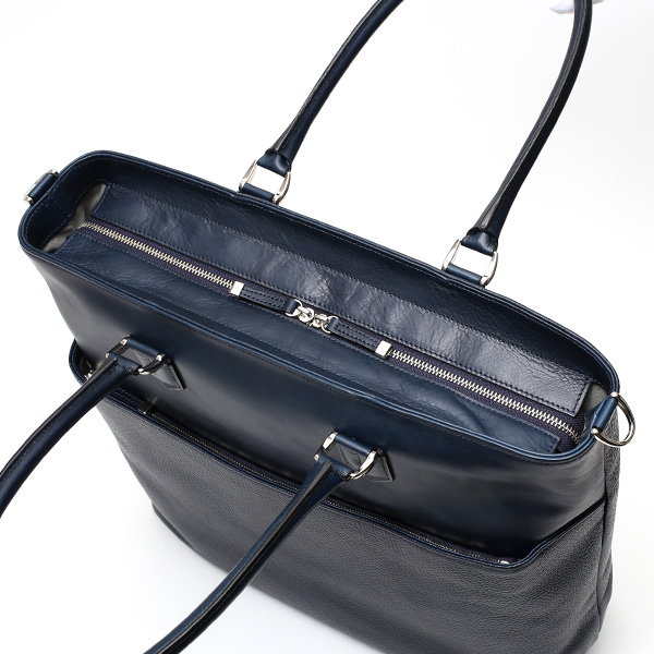  トートバッグ メンズ 本革 日本製 ブルー ネイビー 青色 ビジネスバッグ ショルダーベルト付き 肩掛け 大容量 大きい 無地 鞄 カバン 通勤 通学 オシャレ ファイブウッズ(FIVE WOODS) HORIZON(ホライズン) #39242