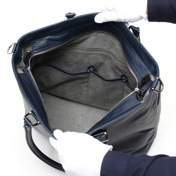  トートバッグ メンズ 本革 日本製 ブルー ネイビー 青色 ビジネスバッグ ショルダーベルト付き 肩掛け 大容量 大きい 無地 鞄 カバン 通勤 通学 オシャレ ファイブウッズ(FIVE WOODS) HORIZON(ホライズン) #39242