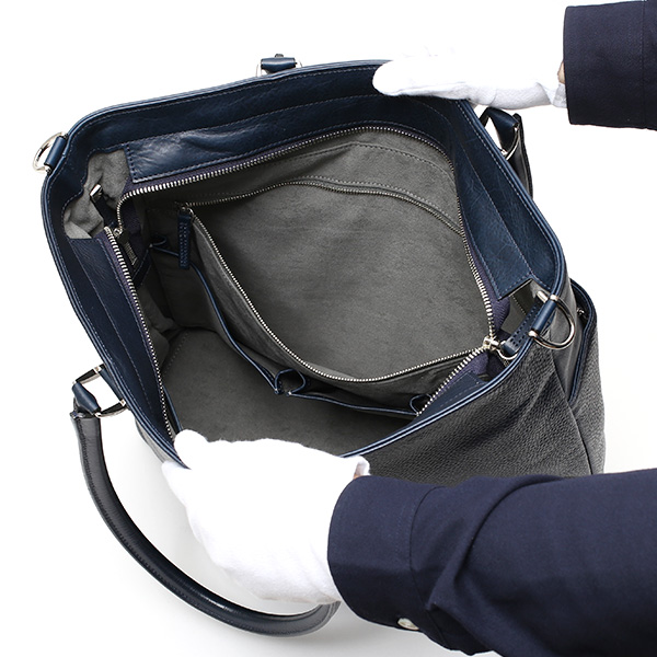  トートバッグ メンズ 本革 日本製 ブルー ネイビー 青色 ビジネスバッグ ショルダーベルト付き 肩掛け 大容量 大きい 無地 鞄 カバン 通勤 通学 オシャレ ファイブウッズ(FIVE WOODS) HORIZON(ホライズン) #39242