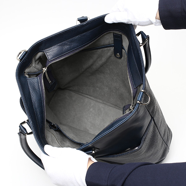  トートバッグ メンズ 本革 日本製 ブルー ネイビー 青色 ビジネスバッグ ショルダーベルト付き 肩掛け 大容量 大きい 無地 鞄 カバン 通勤 通学 オシャレ ファイブウッズ(FIVE WOODS) HORIZON(ホライズン) #39242