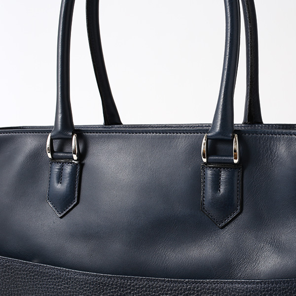  トートバッグ メンズ 本革 日本製 ブルー ネイビー 青色 ビジネスバッグ ショルダーベルト付き 肩掛け 大容量 大きい 無地 鞄 カバン 通勤 通学 オシャレ ファイブウッズ(FIVE WOODS) HORIZON(ホライズン) #39242