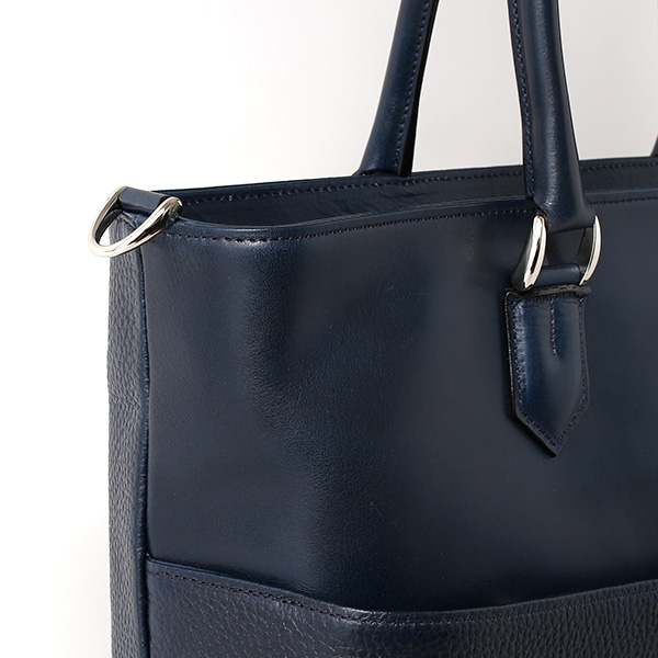  トートバッグ メンズ 本革 日本製 ブルー ネイビー 青色 ビジネスバッグ ショルダーベルト付き 肩掛け 大容量 大きい 無地 鞄 カバン 通勤 通学 オシャレ ファイブウッズ(FIVE WOODS) HORIZON(ホライズン) #39242