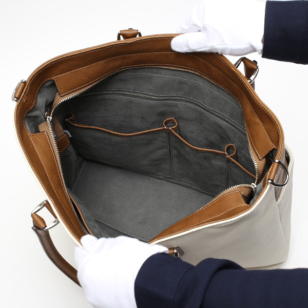 トートバッグ メンズ 本革 日本製 ベージュ 肌色 ビジネスバッグ ショルダーベルト付き 肩掛け 大容量 大きい 無地 鞄 カバン 通勤 通学 オシャレ ファイブウッズ(FIVE WOODS) HORIZON(ホライズン) #39242