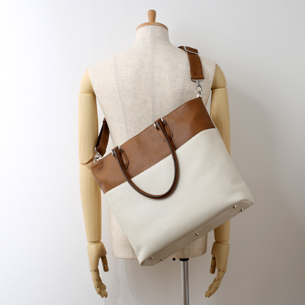 トートバッグ メンズ 本革 日本製 ベージュ 肌色 ビジネスバッグ ショルダーベルト付き 肩掛け 大容量 大きい 無地 鞄 カバン 通勤 通学 オシャレ ファイブウッズ(FIVE WOODS) HORIZON(ホライズン) #39242