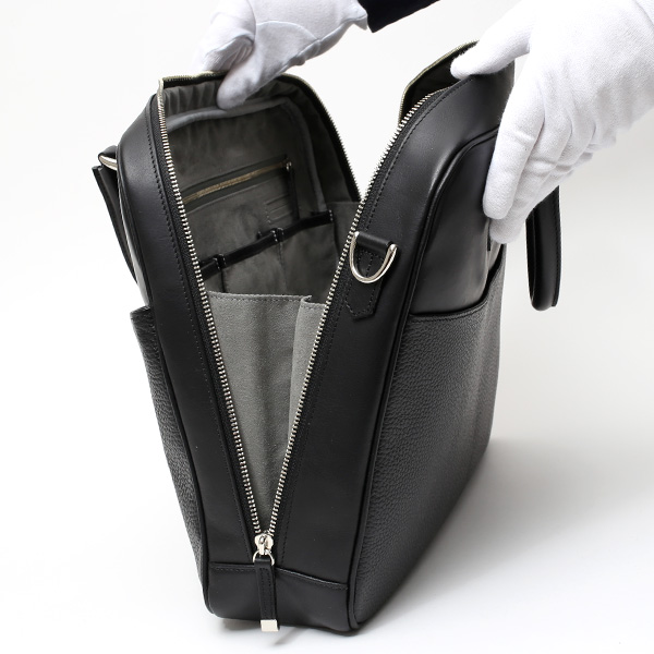  ビジネスバッグ メンズ 本革 ブリーフケース 日本製 ブラック 黒 黒色 ショルダーベルト付き 肩掛け 無地 鞄 カバン 通勤 オシャレ 高級 シンプル 大容量 ファイブウッズ(FIVE WOODS) HORIZON(ホライズン) #39243